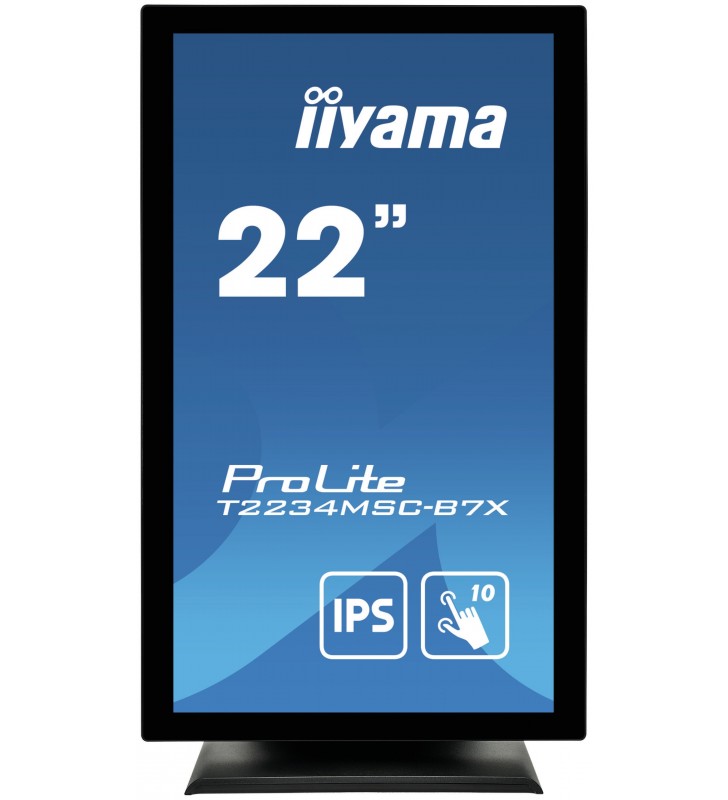 Iiyama prolite t2234msc-b7x monitoare cu ecran tactil 54,6 cm (21.5") 1920 x 1080 pixel multi-touch negru