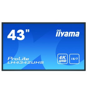 Iiyama lh4342uhs-b3 afișaj semne panou informare digital de perete 108 cm (42.5") ips 4k ultra hd negru procesor încorporat