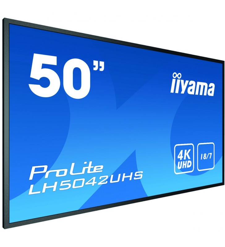 Iiyama lh5042uhs-b3 afișaj semne placă-a digitală 125,7 cm (49.5") va 4k ultra hd negru android 8.0