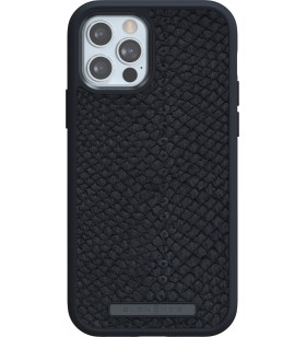 Husa de protectie njord pentru iphone 12 / iphone 12 pro, piele, negru
