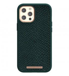 Husa de protectie njord pentru iphone 12 / iphone 12 pro, piele, dark green