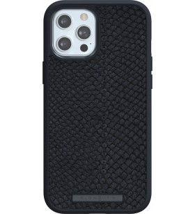 Husa de protectie njord pentru iphone 12 pro max, piele, negru