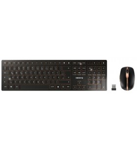 Cherry dw 9000 slim tastaturi rf wireless + bluetooth elvețiană negru