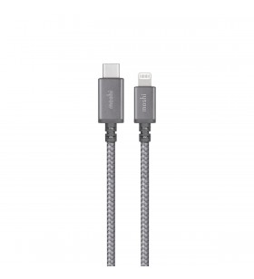 Cablu de date moshi integra usb-c la lightning (1.2m), titanium gray