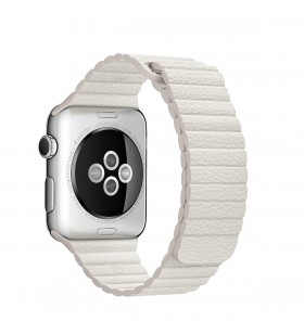 Curea apple pentru apple watch 42mm leather loop white - large
