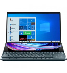 Laptop asus zenbook pro duo oled ux582lr-h2017r, intel core i7-10870h pana la 5ghz, 15.6" 4k uhd touch, 32gb, ssd 1tb, nvidia geforce rtx 3070 8gb, windows 10 pro, celestial blue