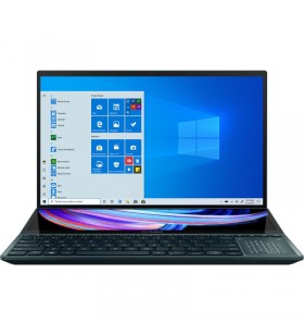 Laptop asus zenbook pro duo oled ux582lr-h2017r, intel core i7-10870h pana la 5ghz, 15.6" 4k uhd touch, 32gb, ssd 1tb, nvidia geforce rtx 3070 8gb, windows 10 pro, celestial blue