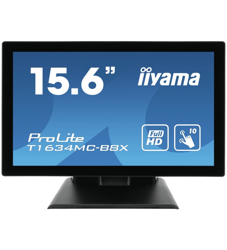 Iiyama prolite t1634mc-b8x monitoare cu ecran tactil 39,6 cm (15.6") 1920 x 1080 pixel multi-touch multi-gestual negru