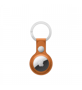 Airtag leather key ring - golden brown