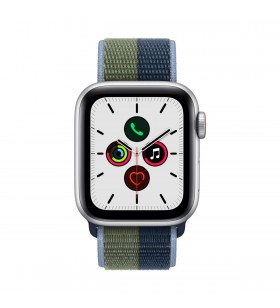 Apple watch se gps + cellular, 40mm silver aluminium case with abyss blue/moss green sport loop