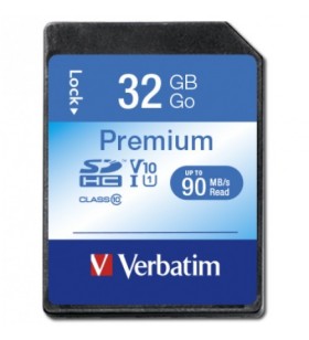Memory card sdhc verbatim premium 32gb, class 10, uhs-i u1, v10