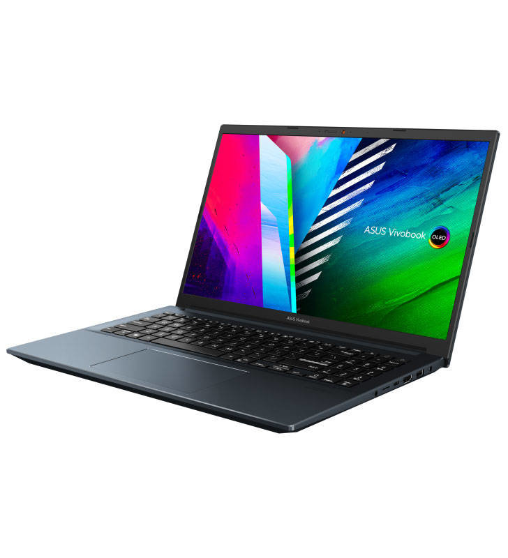 Laptop asus vivobook pro 15 oled k3500ph-l1189, intel core i7-11370h pana la 4.8ghz, 15.6" full hd, 16gb, ssd 512gb, nvidia geforce gtx 1650 4gb, free dos, quiet blue