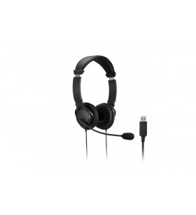 Kensington k33065ww cască audio & cască cu microfon căști prin cablu bandă de fixare pe cap birou/call center usb tip-a negru