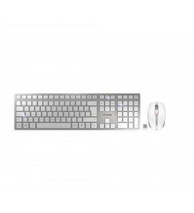 Cherry dw 9000 slim tastaturi rf wireless + bluetooth azerty franţuzesc argint, alb