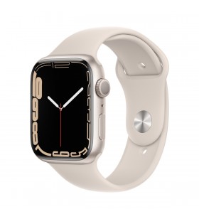 Apple watch 7 gps, 45mm starlight aluminium case, starlight sport band