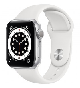 Smartwatch watch 6 40mm aluminiu argintiu si curea sport alb
