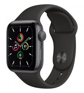 Smartwatch watch se 2020 40mm aluminiu space grey si curea sport, gps,  negru - apple