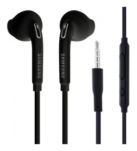Casti audio cu fir in ear, microfon, buton control, mufa jack 3,5 mm, bulk (fara ambalaj), negru