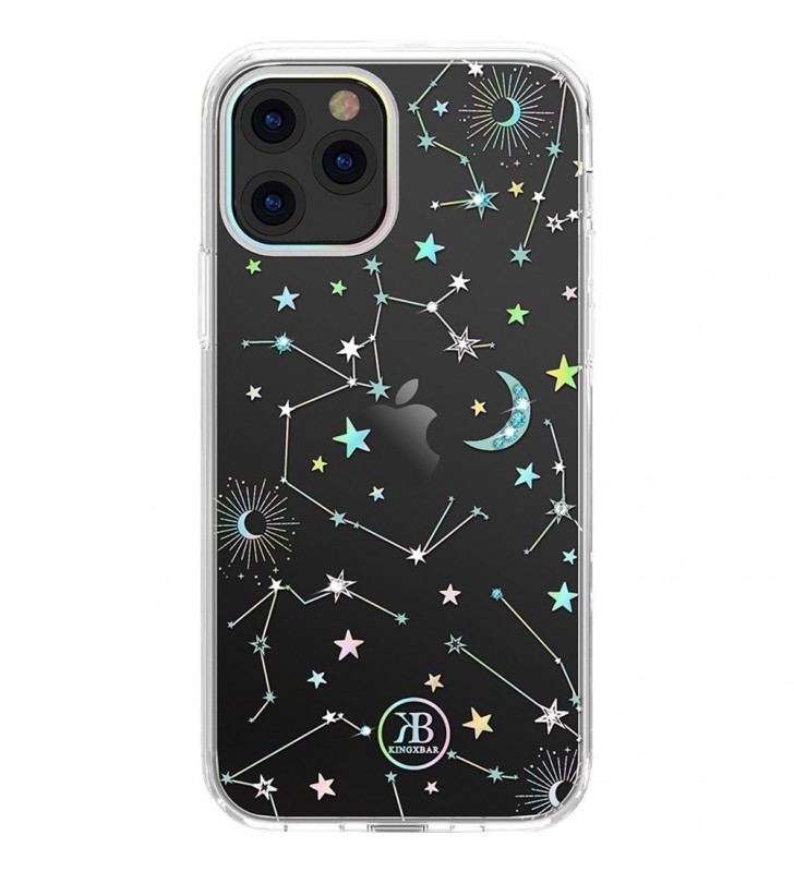 Husa capac spate zodiac lucky series cu cristale swarovski transparent apple iphone 12 pro max