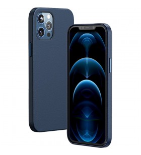 Husa capac spate magnetic leather case albastru apple iphone 12 pro max