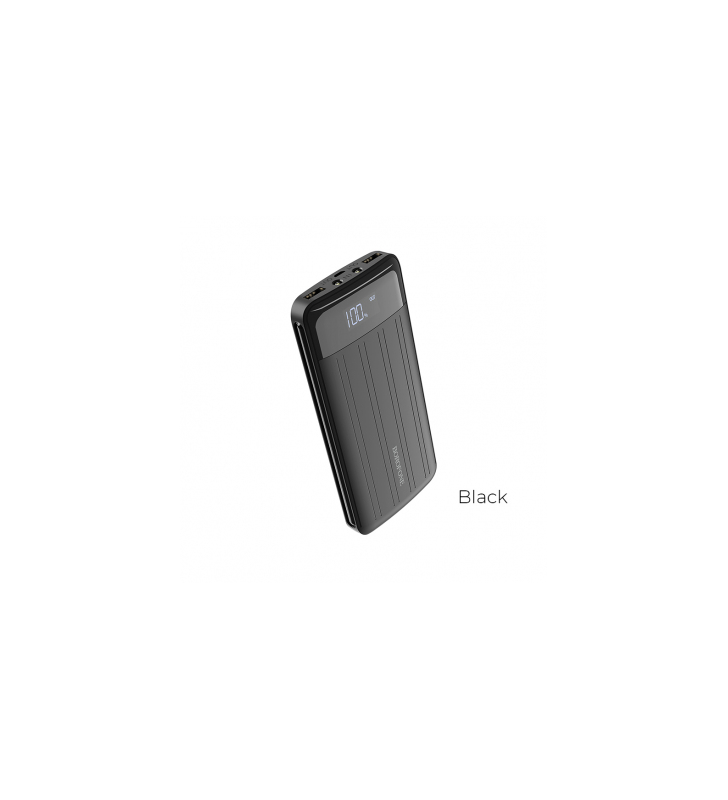 Baterie externa powerbank borofone bt21a, 20000 ma, 2 x usb, afisaj led, neagra