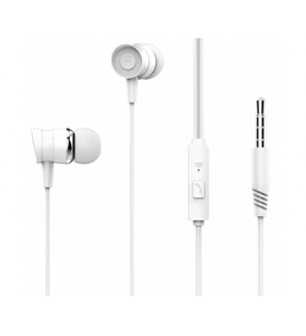 Handsfree casti earbuds xo design ep20, cu microfon, 3.5 mm, alb