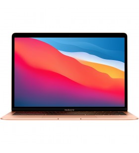 Laptop macbook air 13'' m1 2020, mgnd3, 256gb ssd, 8gb ram, cpu 8-core, touch id sensor, displayport, thunderbolt 3, tastatura layout int, gold (auriu)