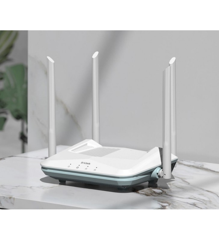 D-link ax1500 r15 router wireless gigabit ethernet bandă dublă (2.4 ghz/ 5 ghz) alb