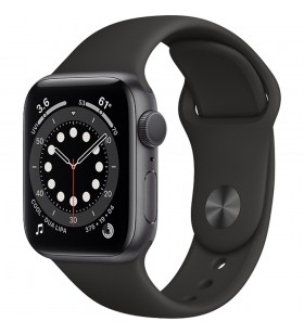 Smartwatch watch 6 40mm aluminiu space grey si curea sport negru