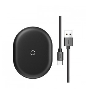 Incarcator wireless baseus cobble qi 15w, compatibilitate smartphones si airpods, cablu type-c la usb inclus, negru "wxys-01" (include timbru verde 0.15 lei)