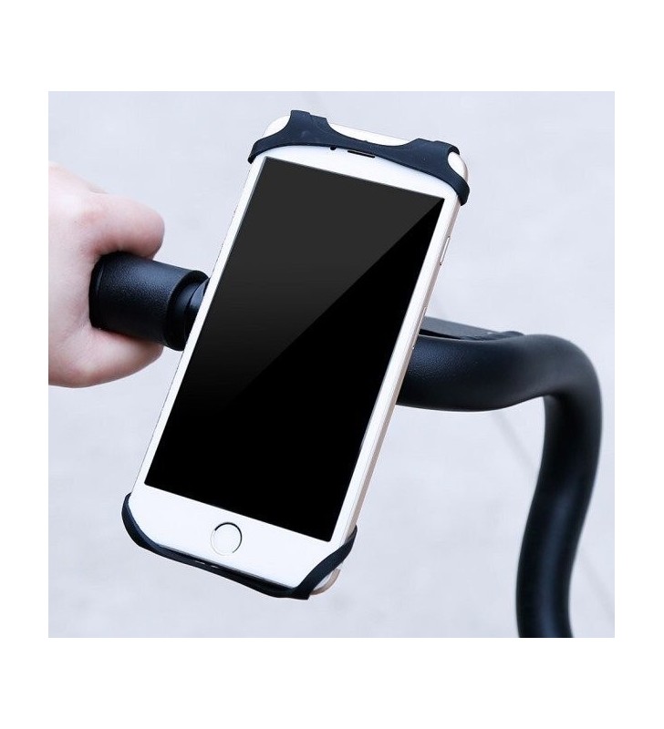 Suport bicicleta baseus miracle pt smartphone, fixare de bare de diferite dimensiuni, negru "sumir-by01"