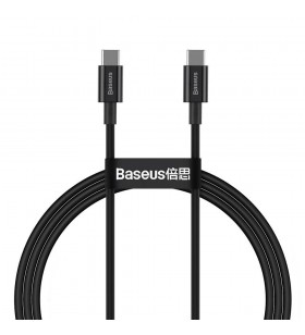 Cablu alimentare si date baseus superior, fast charging data cable pt. smartphone, usb type-c la usb type-c 100w, 1m, negru "catlys-a01" (include tv 0.06 lei)