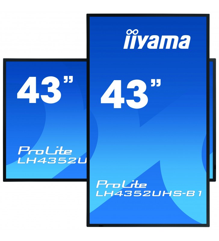 Iiyama lh4352uhs-b1 afișaj semne panou informare digital de perete 108 cm (42.5") ips 4k ultra hd negru procesor încorporat