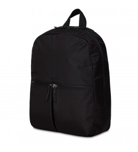 Knomo berlin backpack 15-inch polyester w split leather trim - black (female)
