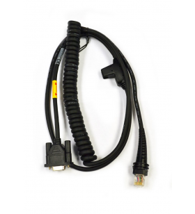 Cablu: rs232c (semnale +/-12v), negru, db9 mamă, 3m (9,8'), spiralat, alimentare externă de 5v cu opțiune pentru alimentarea gazdei pe pinul 9