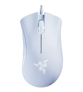 Mouse cu fir deathadder essential gaming, 6.400 dpi, 220 ips, 5 butoane programabile, alb