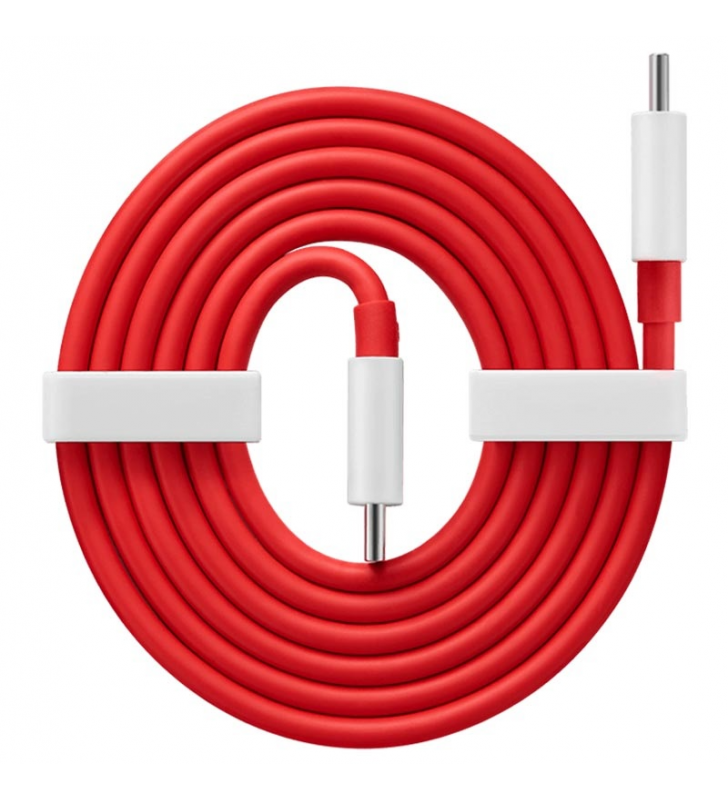 Cablu usb tip-c încărcare oneplus warp 5481100047 - 1m - roșu / alb