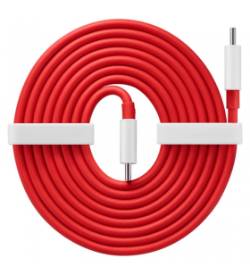 Cablu usb tip-c încărcare oneplus warp 5481100048 - 1.5m - roșu / alb