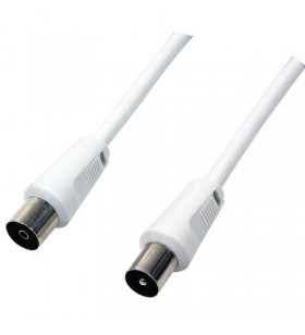 Patch cord coaxial logilink, rg59, 1.5m, male to female, alb, "ca1060" (include tv 0.15 lei)