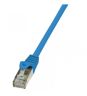 Patch cord s/ftp logilink cat5e, cupru-aluminiu, 1 m, albastru, awg26, dublu ecranat "cp1036d" (include tv 0.06 lei)