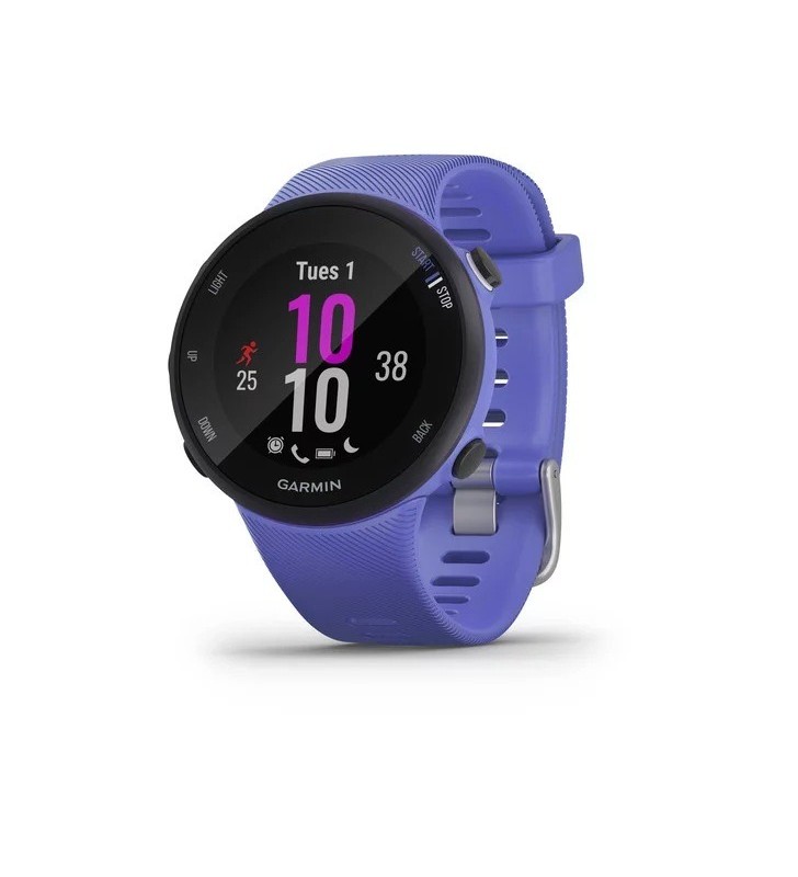 Smartwatch garmin, forerunner 45, ecran 1.04 inch, touchscreen da 1.04 inch, conectare prin gps, mov, "010-02156-11" (include tv 0.15 lei)