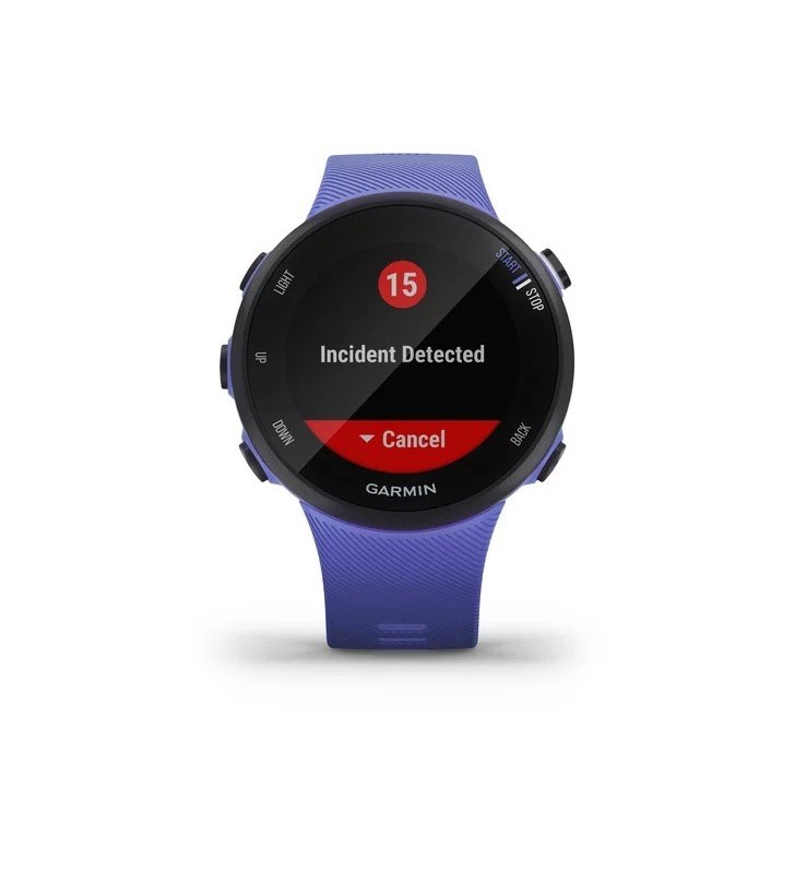 Smartwatch garmin, forerunner 45, ecran 1.04 inch, touchscreen da 1.04 inch, conectare prin gps, mov, "010-02156-11" (include tv 0.15 lei)