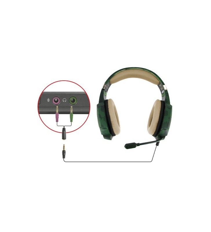 Trust gxt 322c căști prin cablu bandă de fixare pe cap gaming verde