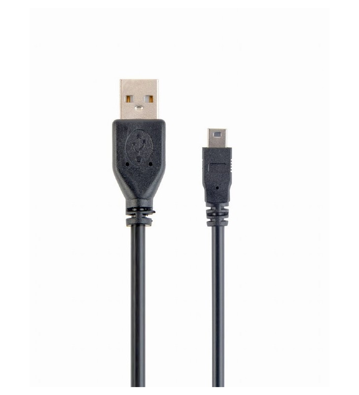 Cablu alimentare si date gembird, pt. smartphone, usb 2.0 (t) la mini-usb 2.0 (t), 30cm, conectori auriti, negru, "ccp-usb2-am5p-1" (include tv 0.06 lei)