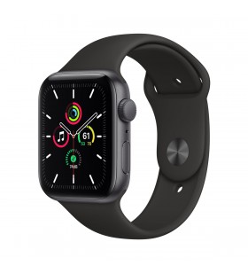 Resigilat apple watch se gps, 44mm space gray aluminium case, black sport band