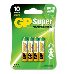 Baterie gp batteries, super alcalina aaa (lr03) 1.5v alcalina, blister 4 buc. "gp24a-2ue4" "gppca24as013" - 53876 (include tv 0.24 lei)