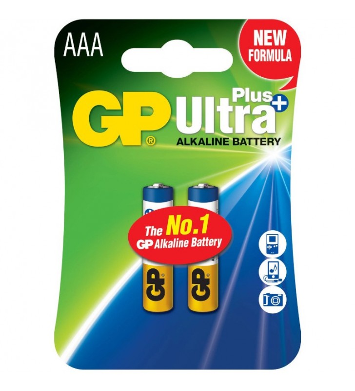 Baterie gp batteries, ultra+ alcalina aaa (lr03) 1.5v alcalina, blister 2 buc. "gp24aup-2ue2" "gppca24up027" (include tv 0.12 lei)