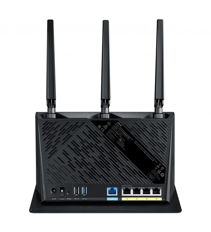 Asus rt-ax86s router wireless gigabit ethernet bandă dublă (2.4 ghz/ 5 ghz) negru