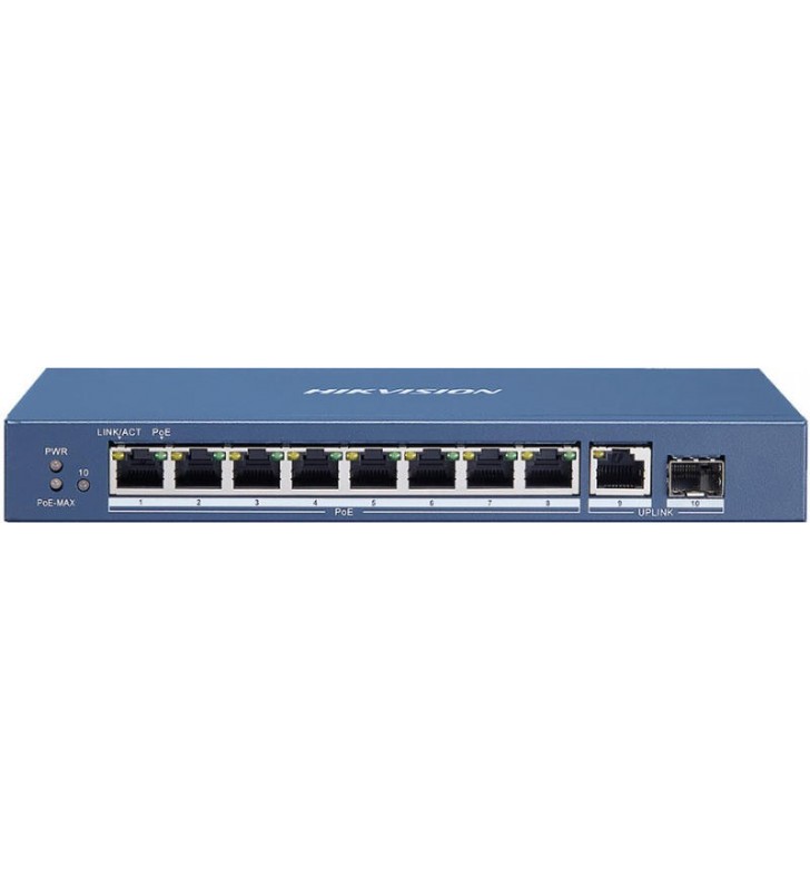Switch 8port 2 uplink 58w unmanaged, "ds-3e0510p-e/m" (include tv 1.5 lei)