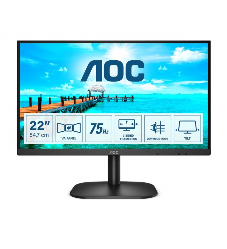 Aoc b2 22b2da led display 54,6 cm (21.5") 1920 x 1080 pixel full hd negru